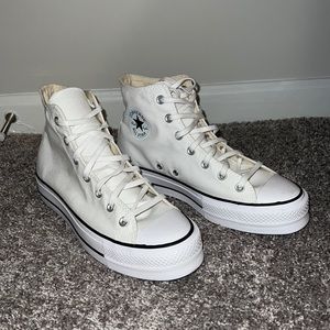 White Converse Platform High Top